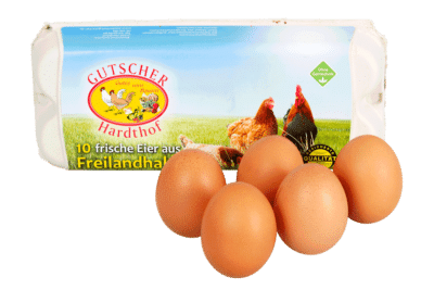 Eier aus Freilandhaltung, Bauer Gutscher, 10 Stück, Größe L